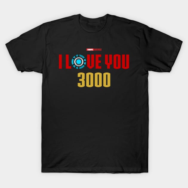 I Love You 3000 v5 (red gold flat) T-Shirt by Fanboys Anonymous